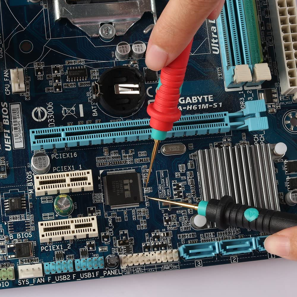 Electronic Test Leads Kit, Digital Multimeter Leads with Alligator Clips Replaceable Multimeter Probes Tips Set of 16