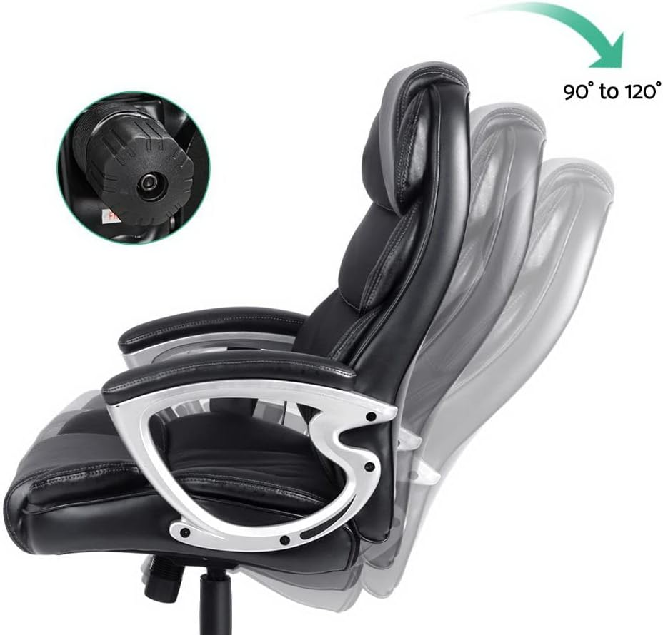 Artiss Massage Office Chair, PU Leather 8 Point Ergonomic Gaming Computer Desk Recliner Chairs Armchair for Room Executive Home, Adjustable Height 360&deg; Rotation Black image number 5