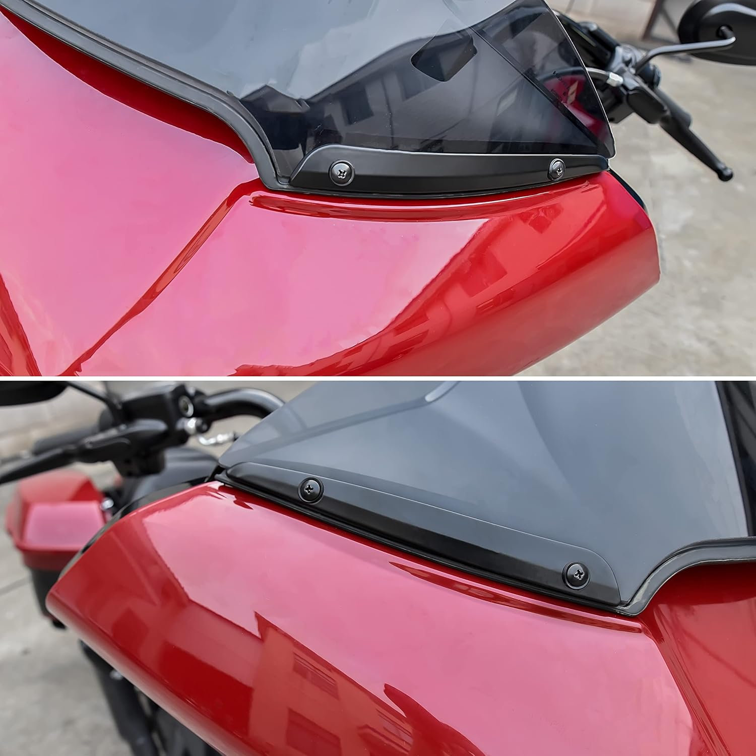 Motorcycle Windshield Side Trim for Harley Road Glide, Motorcycle Split Front Windscreen Side Trim for Harley Road Glide Ultra FLTRU FLTRX Special FLTRXS 2015-2022 Accessories (2PCS) image number 2