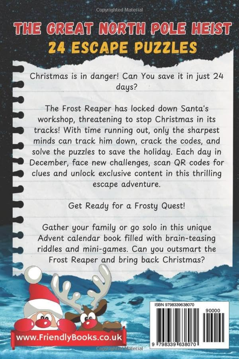 The Christmas Escape Room - Advent Calendar: 24 Days of Riddles and Puzzles to save Christmas. an Escape Room in a Book - a Puzzle Each Day - Logic Games 2024