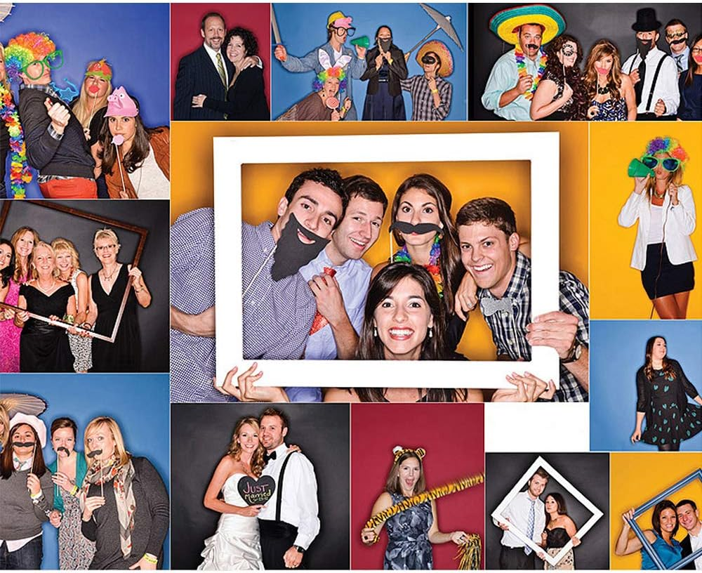 Party Props for Photo Booth Birthday Wedding Kids Adult Prom 58 Pcs, DIY Funny Skywoo Costumes with Mustache on a Stick, Hats, Glasses, Mouth, Bowler, Bowties image number 6