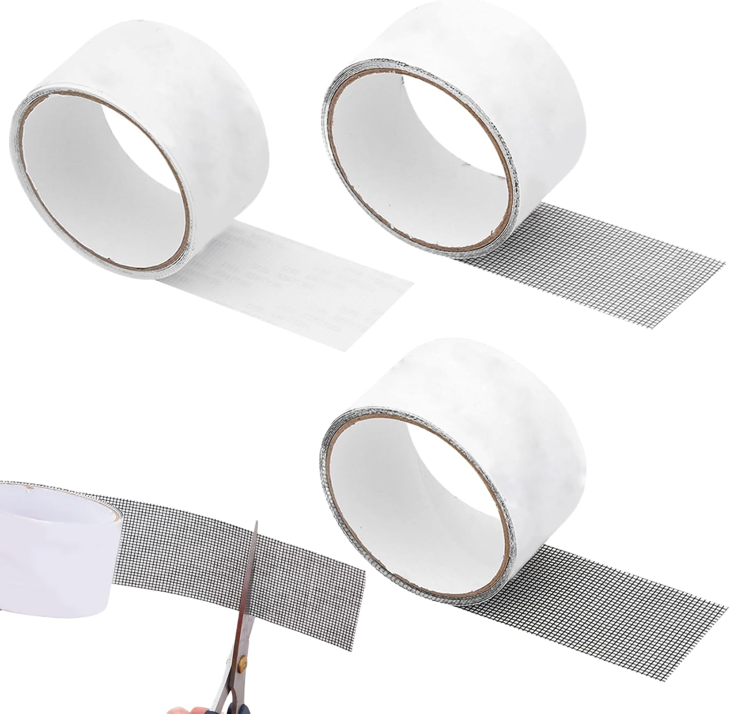 Screen Tape Mesh Repair 3PCS Screen Repair Tape, 2Inx6.6Ft Strong Adhesive Screen Tape Mesh Repair, Cuttable Screen Patch, Fine Mesh Screen Repair Kit for Doors and Window image number 5