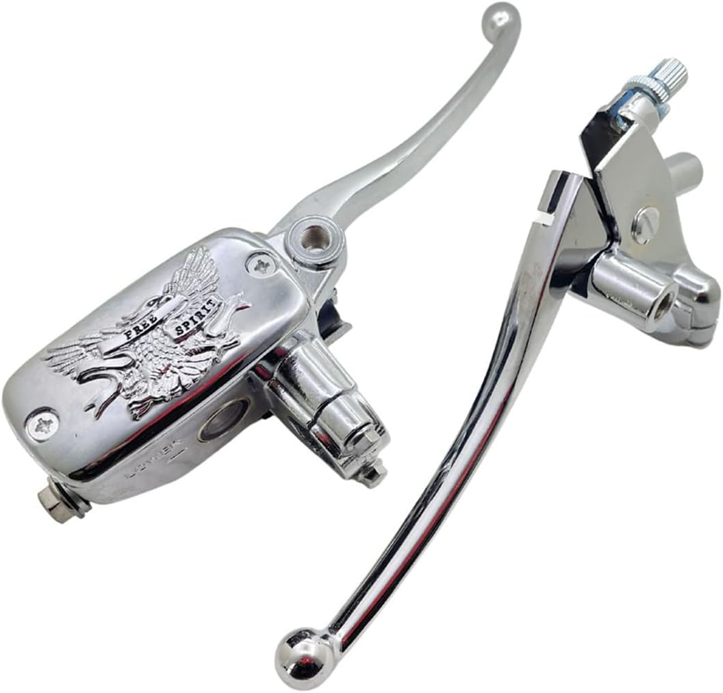 Yecnecty Chrome Alloy Eagle Pattern Universal Motorcycle Hydraulic Brake Pump Master Cylinder Clutch Lever 22MM Motorbike Disc Brake Part image number 3