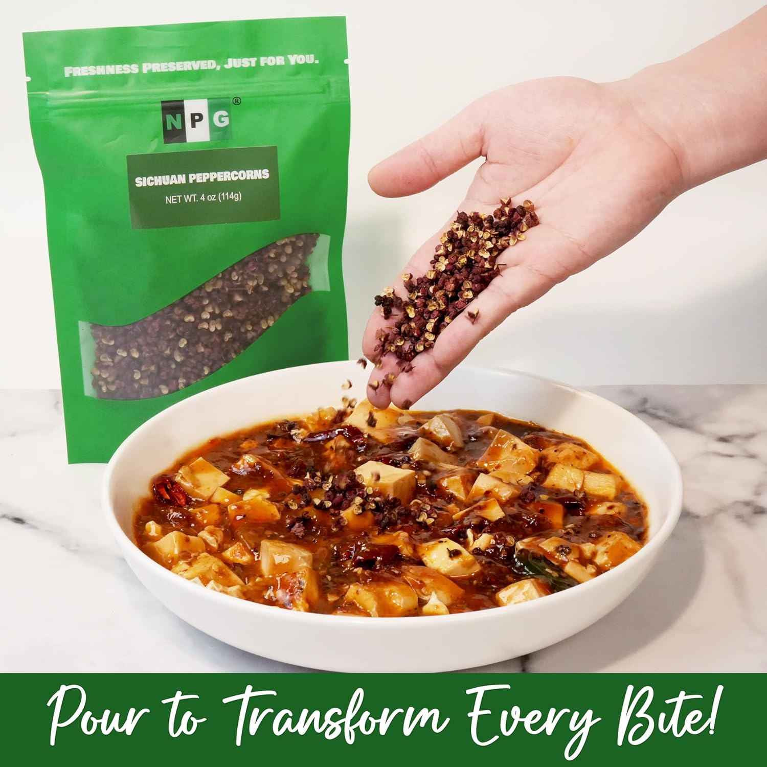 NPG Premium Szechuan Red Peppercorns Sichuan Whole Peppercorns 4 Ounces, a Mouth-Numbing Spice, Red Sichuan Peppers for Kung Pao Chicken, Mapo Tofu, and Chinese Cuisine