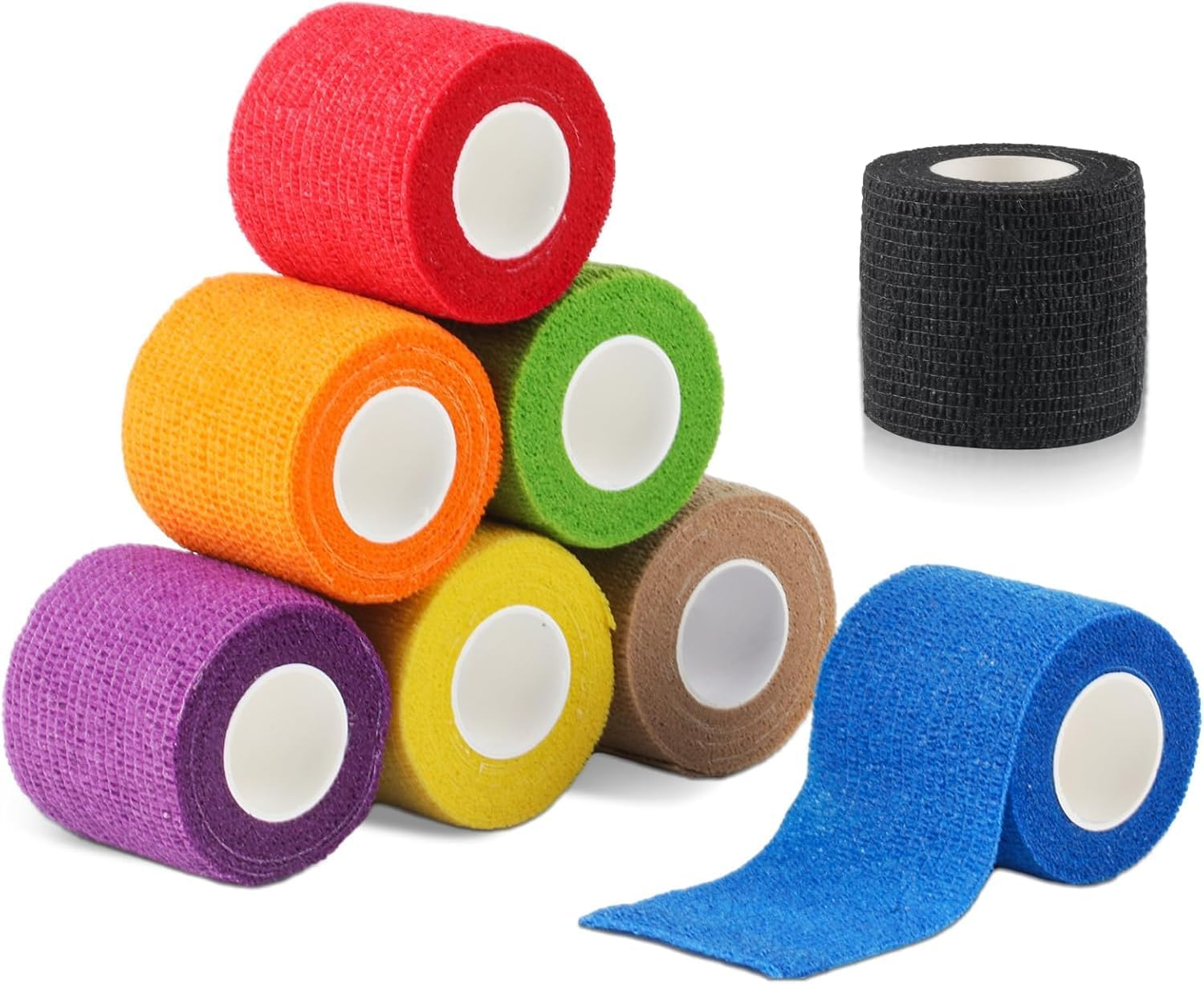 Self Adhesive Bandage Pet Vet Wrap, 8Pcs Self Adherent Cohesive Bandages Elastic Athletic Sports Tape Breathables Wound Tape,Non-Woven Elastic Bandage Breathable Cohesive Wrap Bandage