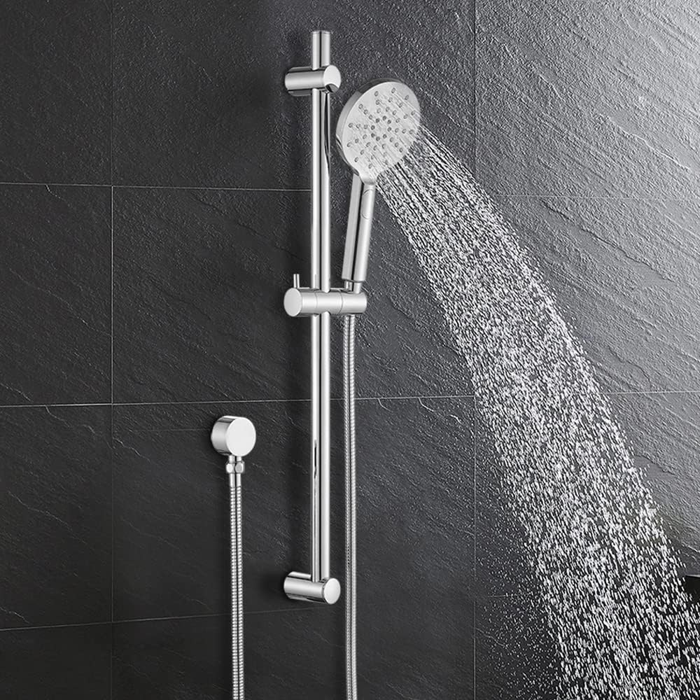 Decaura Shower Rail Set 3-Function Hand Held Shower Head Adjustable Slide Bar