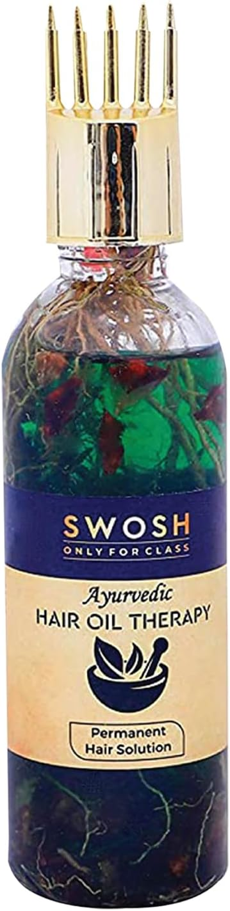 SWOSH 100% Ayurvedic Hair Oil, Bhringraj and Amla Oil, Reduces Hair Loss and Improves Hair Growth, No Parabens, Sulphates, Silicones or Synthetic Colours, 100Ml image number 2