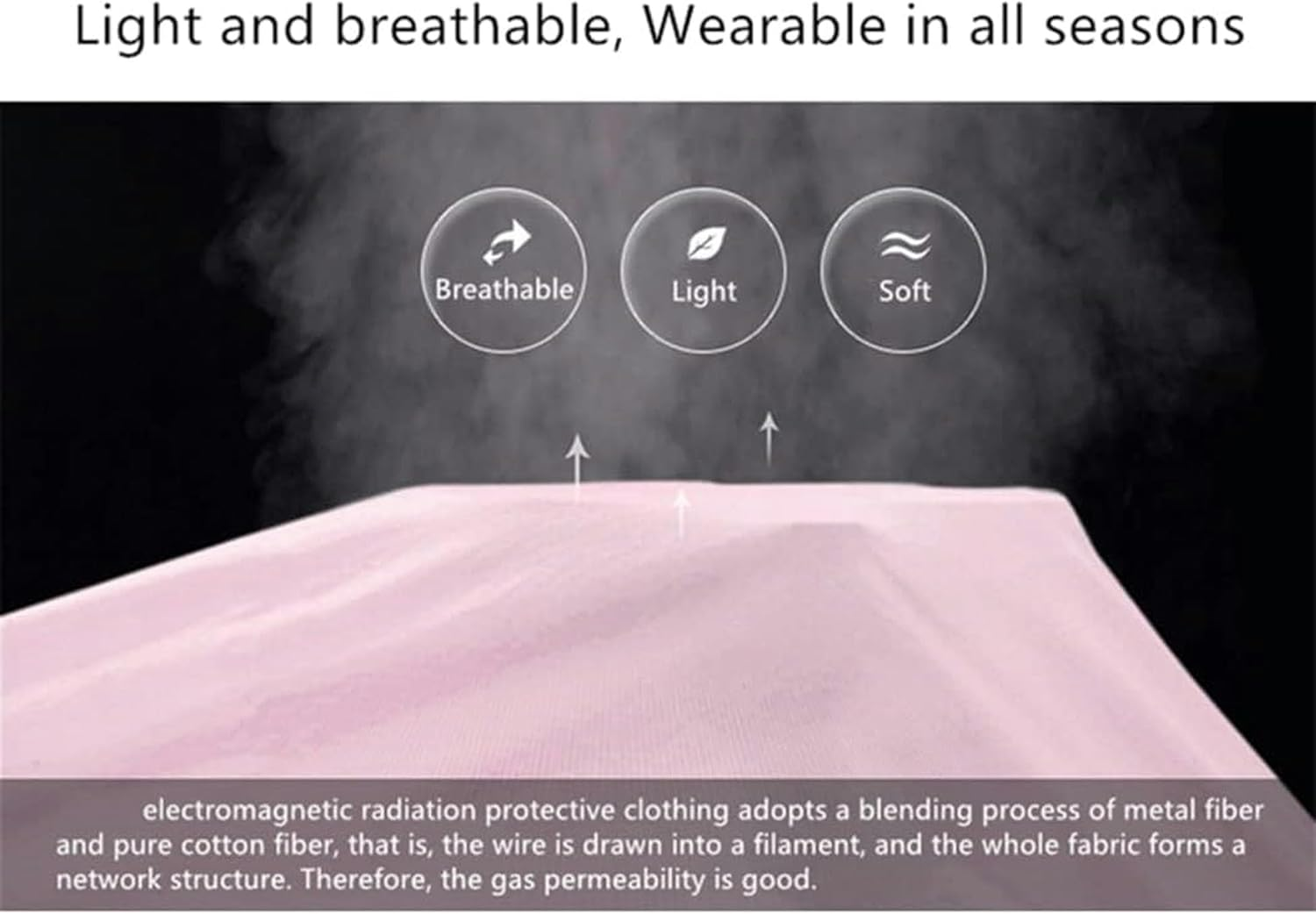 Anti-Radiation Metal Fiber Maternity Dress Large Pocket Apron Office Worker Wear EMF Shield during Pregnancy - Purple image number 3