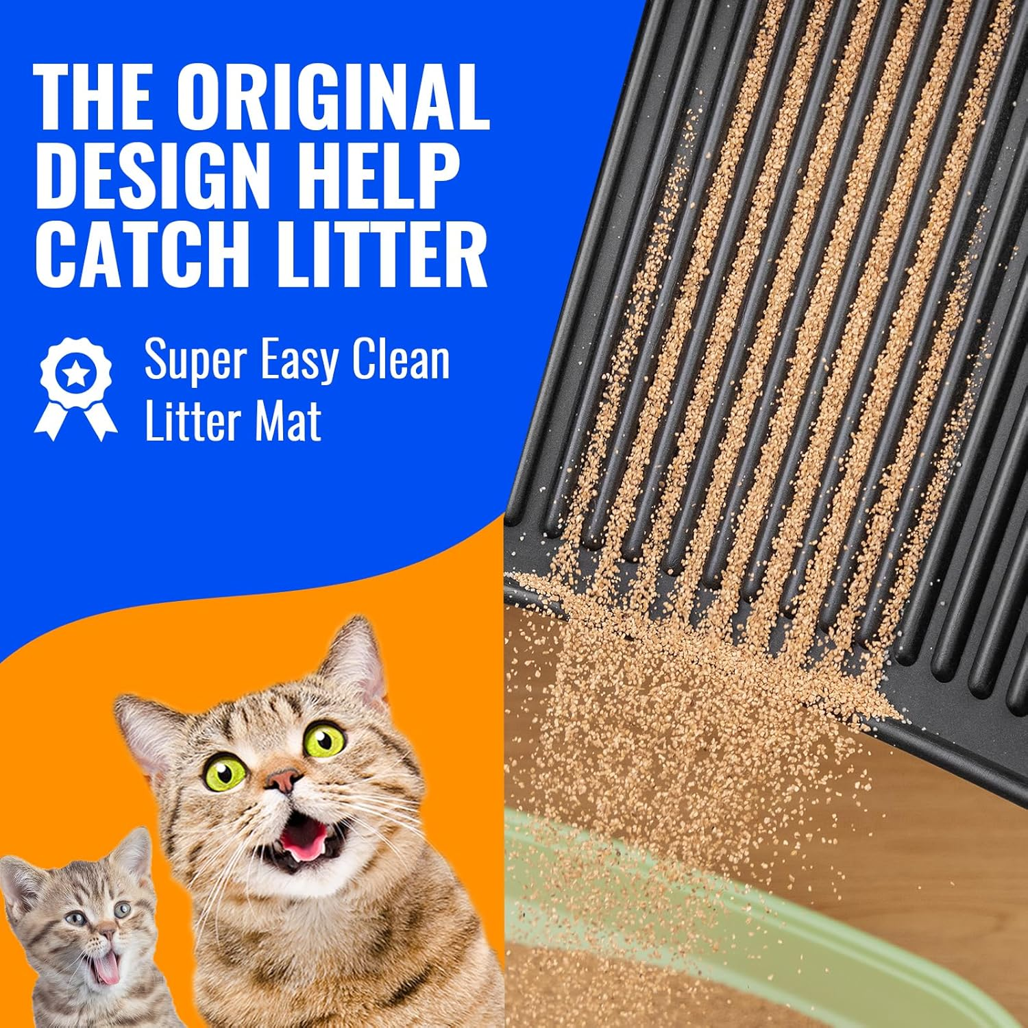Petnova Easy Clean Litter Mat: Waterproof Single Layer Large Cat Litter Trapping Mat - anti Tracking Kitty Litter Mat Catcher for Floor - Durable Litter Mat Resists Scratching (Black, 31&rdquo;X24&rdquo;)