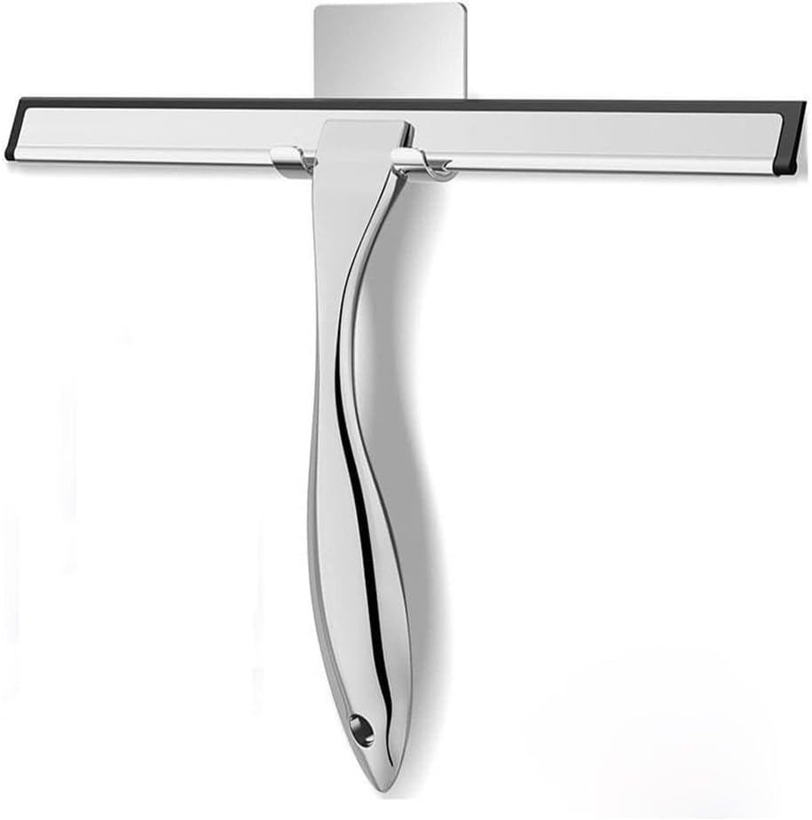 Stainless Steel Shower Squeegee,With Hook,12-Inch Shower Squeegee,All-Purpose Window Cleaner,Practical Cleaning Scraper,For Home Bathroom Kitchen image number 2