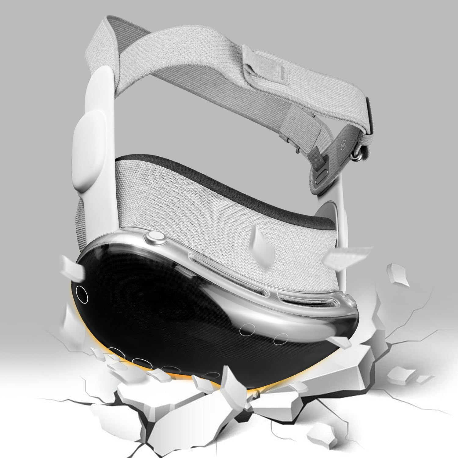 SOULWIT V2 TPU Protective Case Cover for Apple Vision Pro VR Headset, Durable & Slim Fit Screen Protector Accessory, without Affecting Tracking Scans (Clear) image number 2