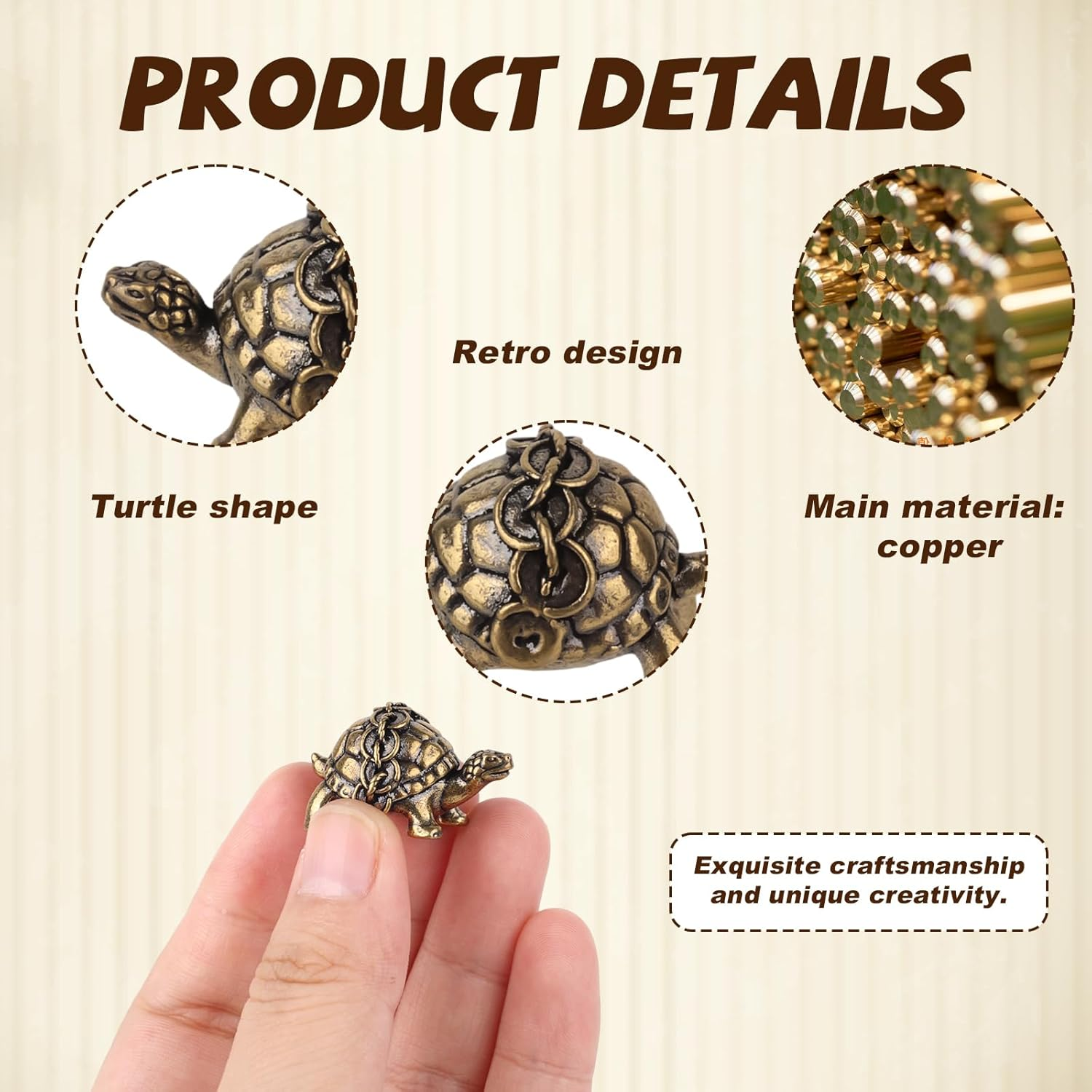 4Pcs Mini Turtle Shape Copper Bath Disk Ornaments, Single 0.88Oz Weight Birdbath Cleaner Brass Bird Bath Purification Disk Decorations for Outdoor Birdbaths & Bowl image number 2