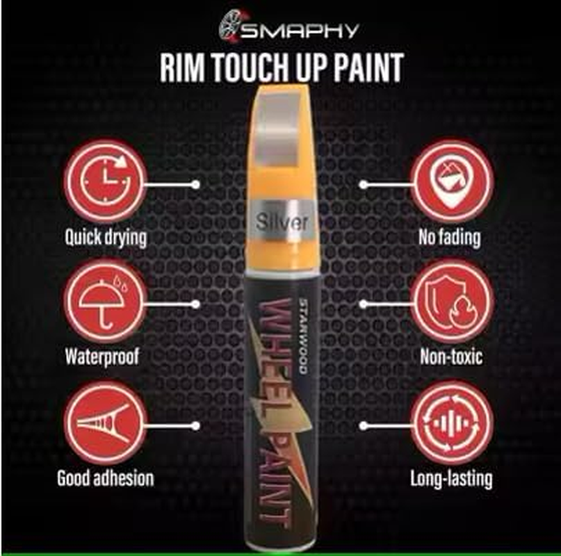 STR Silver Rim Touch up Paint, Wheel Repair Paint Quick and Easy, for Cars Wheel, Car Repair, Universal Color for Rims image number 2
