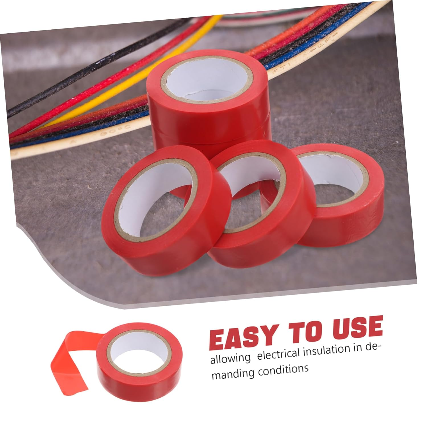 Homoyoyo 6Rolls Flexible Electrical Tape for Wire Harness Wide Tape for Home Repair High-Temperature Resistance Mask Glue Suitable for Outdoor Indoor Use image number 1