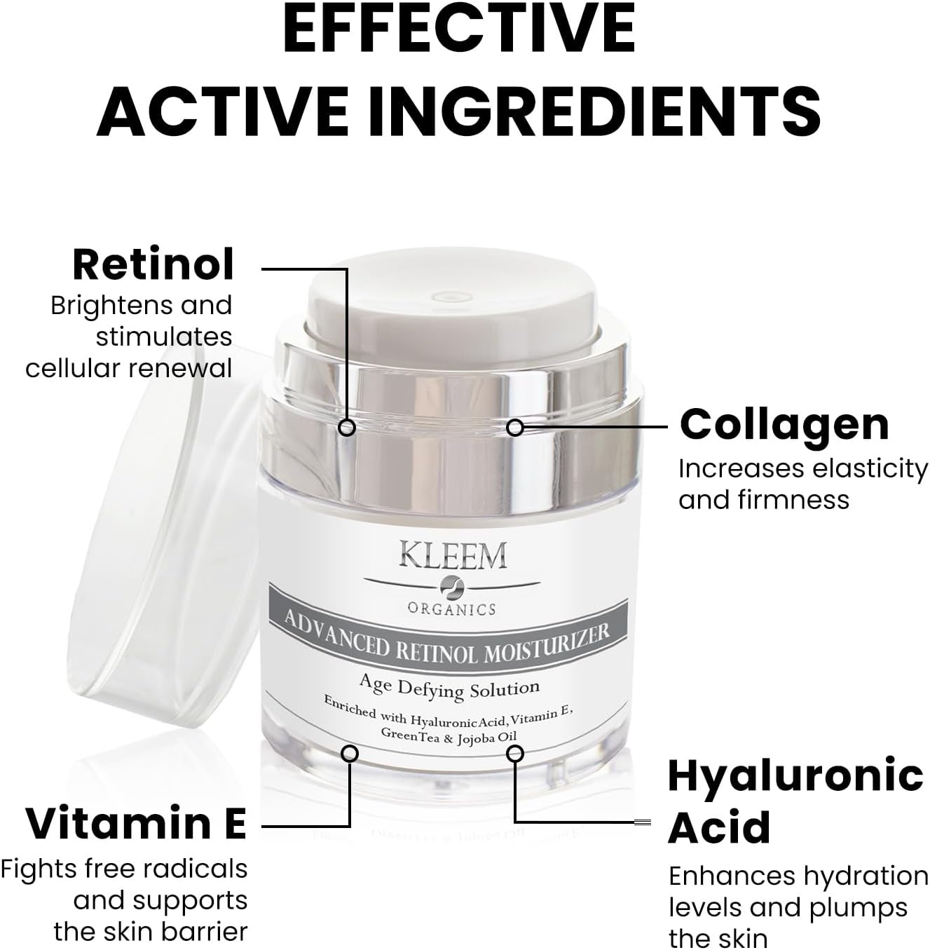 Night Moisturizer for Face with Hyaluronic Acid and Vitamin E for Women & Men