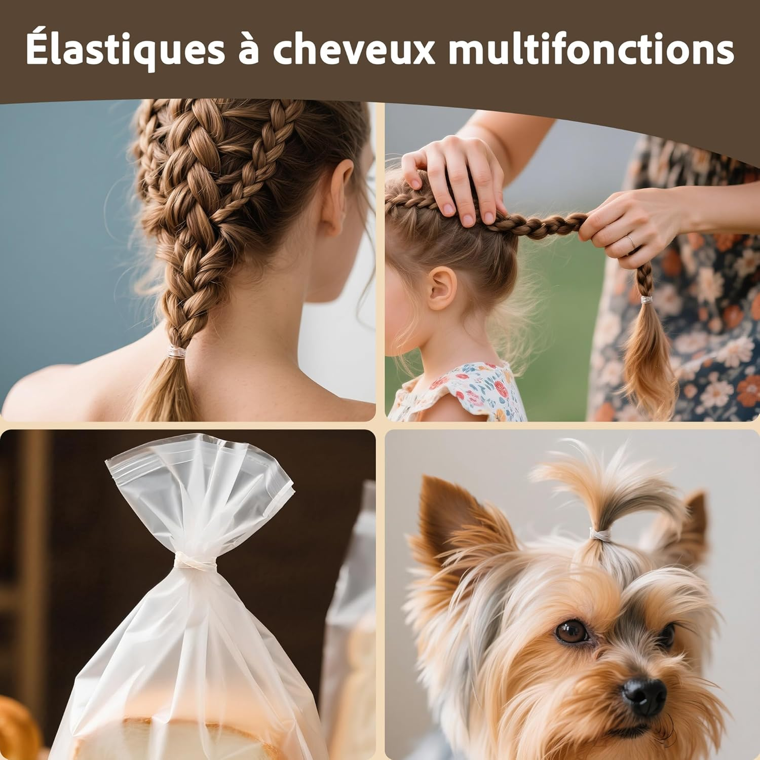 Pack of 1000 Transparent Hair Bobbles Small Mini Rubber Hair Bobbles Elastic Mini Rubber Bands Thin Rubber Rings for Braids, Updos and Hair Accessories image number 5