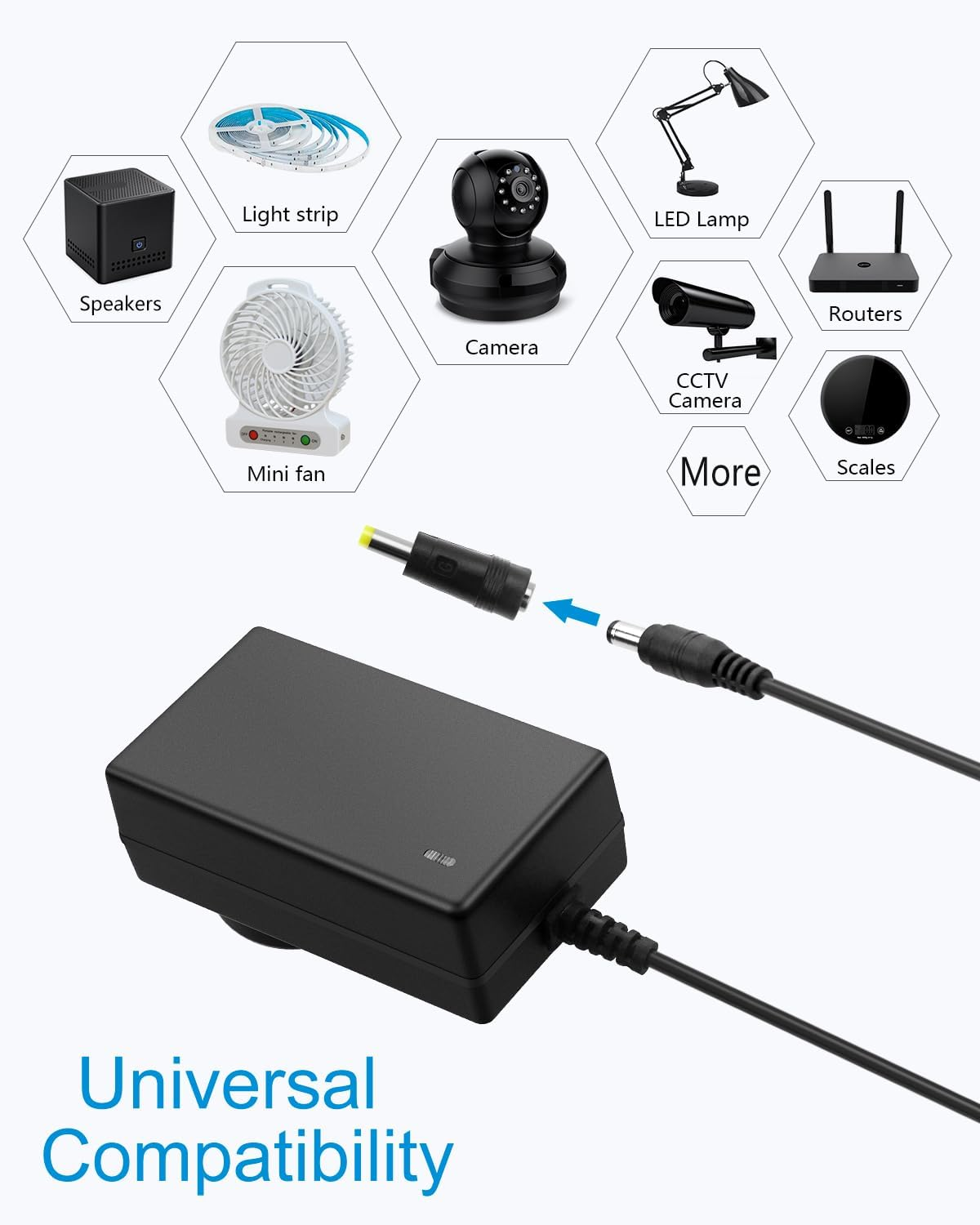 ALITOVE 12V 3A Power Supply Adapter DC 12 Volt 36W 3000Ma 2.5A 2A 1.5A 1A Power Converter Transformer with 5.5X2.5 5.5X2.1 5.5X3.0 5.5X1.7 4.8X1.7 4.0X1.7 3.5X1.35 3.0X1.1 2.5X0.7 6.3X3.0 10 Tips image number 1