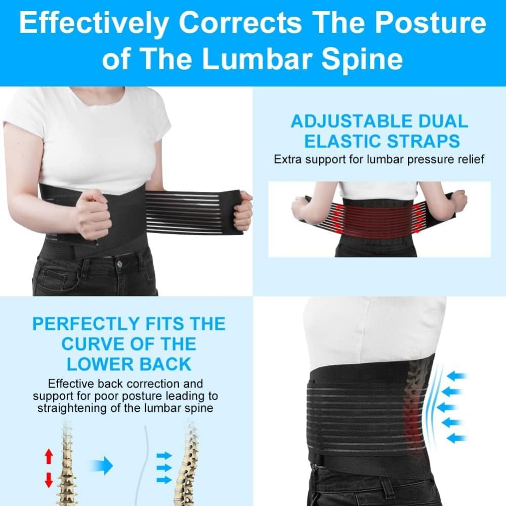 Back Braces for Lower Back Pain Relief,Backache, Slipped Disc, Hernia, Spinal Stenosis, for Men Women Working Out Lumbar Support Belt (XL). image number 5