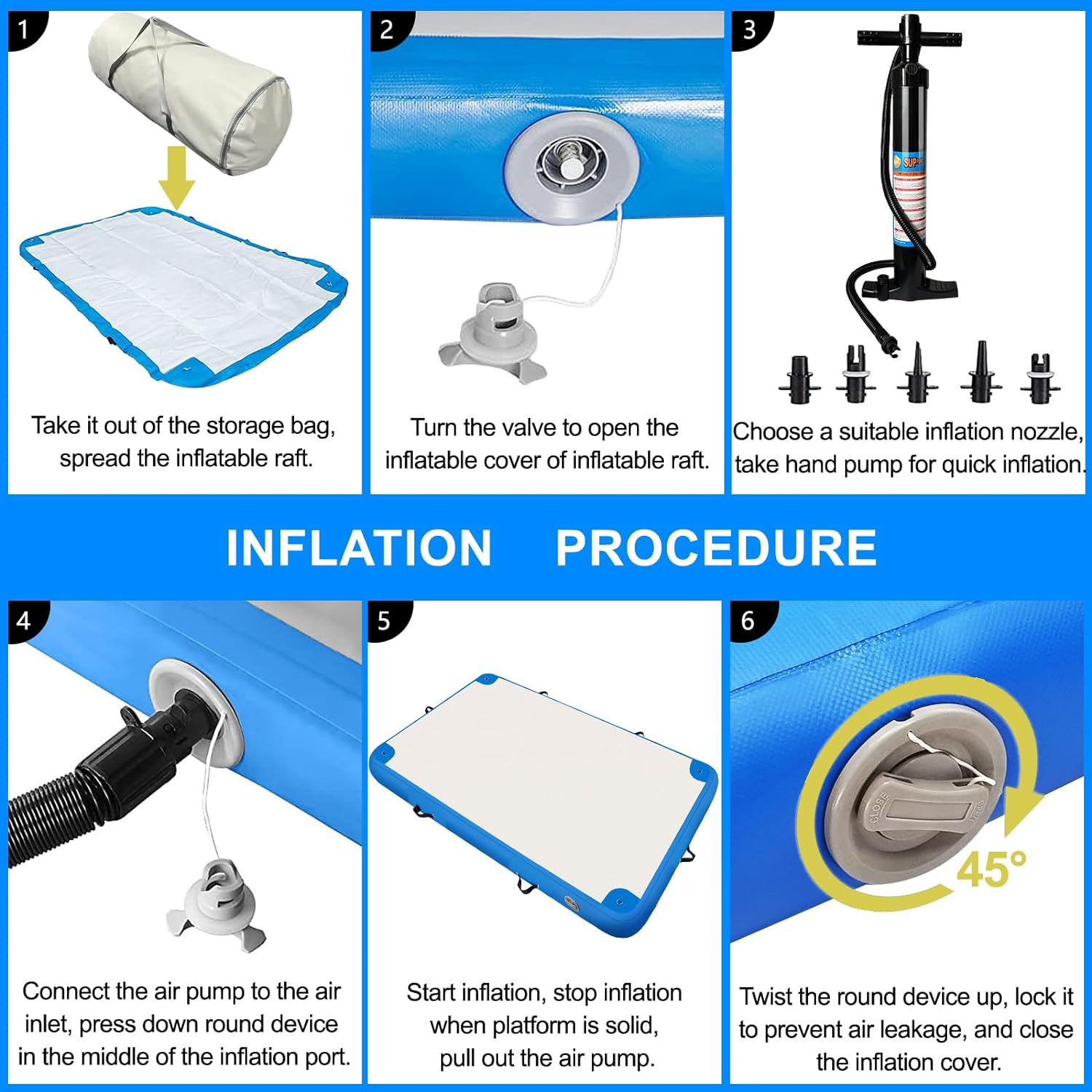 Inflatable Lake Float for Adults, Multi-Person Inflatable Swim Deck with None-Slip Surface, Swimming Water Platform, Floating Island - Dock - Raft for Pool & Beach, Lake, River Fun image number 1