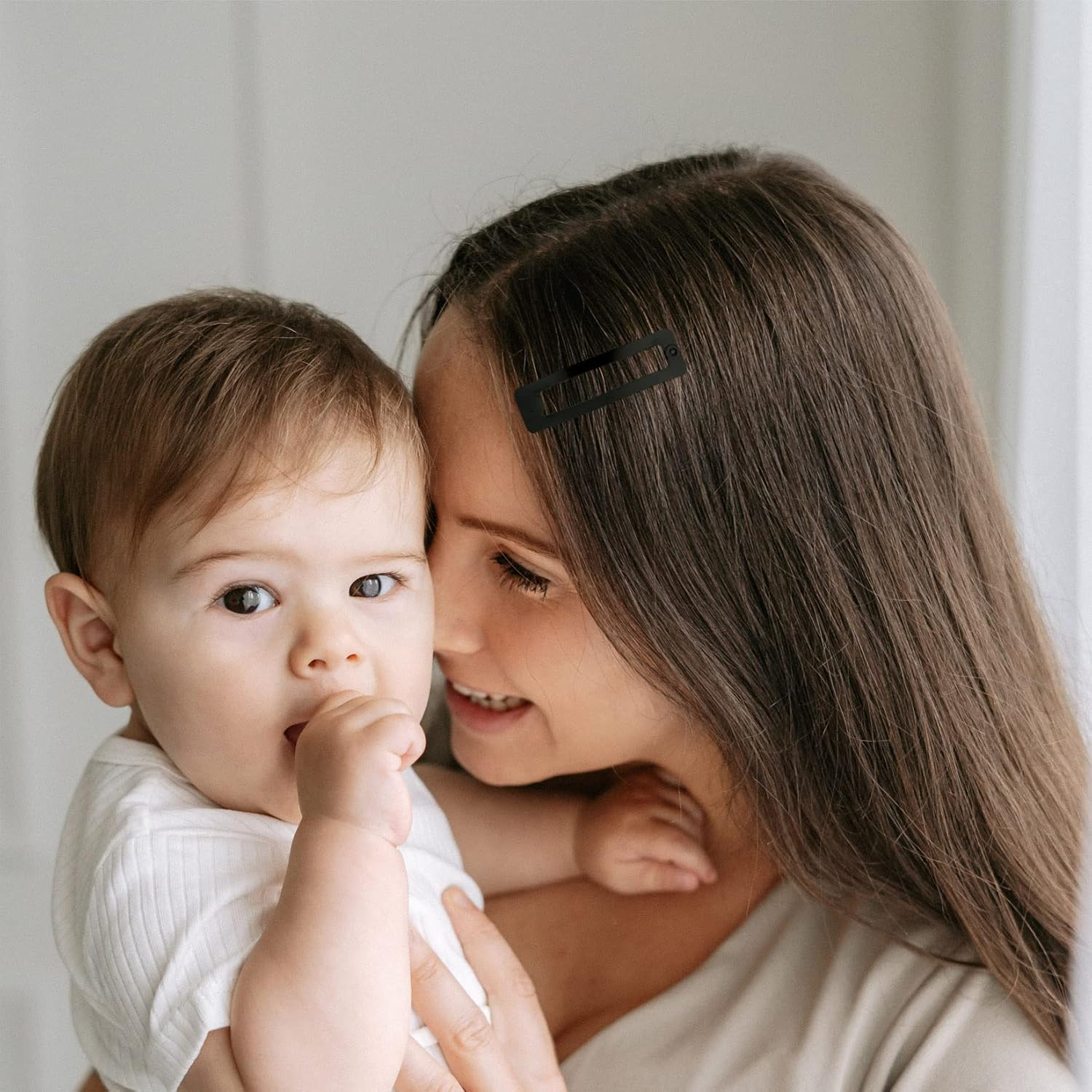 Snap Hair Clips 10PCS 7Cm Metal Hair Clips Large Rectangle Hair Barrettes Non-Slip Snap Hair Slides Hairdressing Hair Accessories for Women Girls, Black