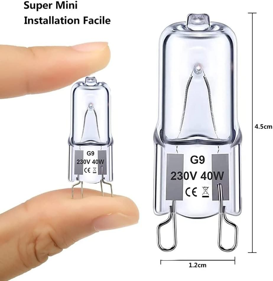 G9 Halogen Light Bulbs,40W 230V Bulbs,Kiwinvou Clear Capsule Halogen Lamps,Warm White 2700K,Pack of 2 image number 2