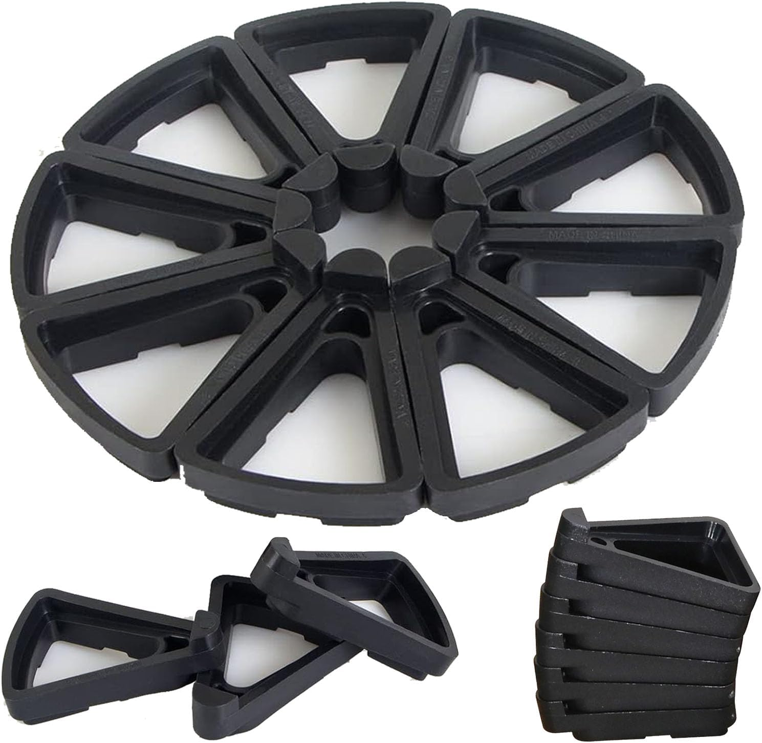 Mtxorvix 24 Pcs Plant Pot Feet, Pot Feet Plant Pot Toes Invisible Triangle Flower Pot Risers Pot Lifters Support PP Garden Flowerpot Risers for Indoor Outdoor Gardening Plant Container (Black)