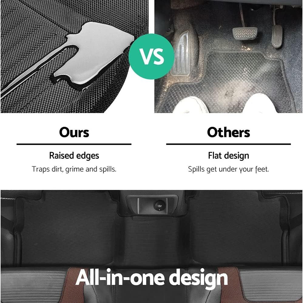 Weisshorn Car Mats, Rubber Cars Carpets Floor Mat anti Slip Cover Protector for Mazda BT50 Decor Accessories, Dual Crew Cab 2012-2021 Resistant to Water Oils UV Sunlight Black