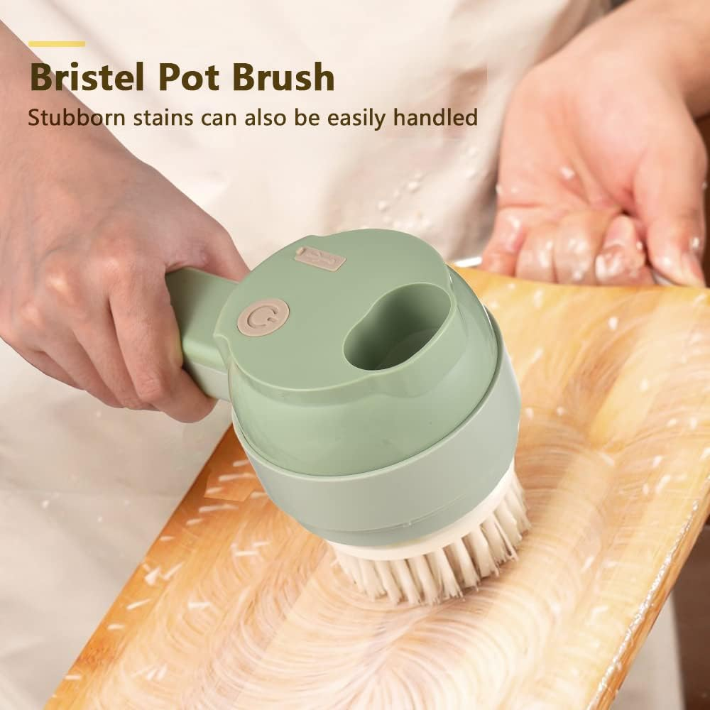 Vegetable Chopper 4 in 1 Handheld Electric Food Chopper Set Wireless Vegetable Cutter Set with USB Powered for Garlic Chili Onion Celery Ginger Meat Green