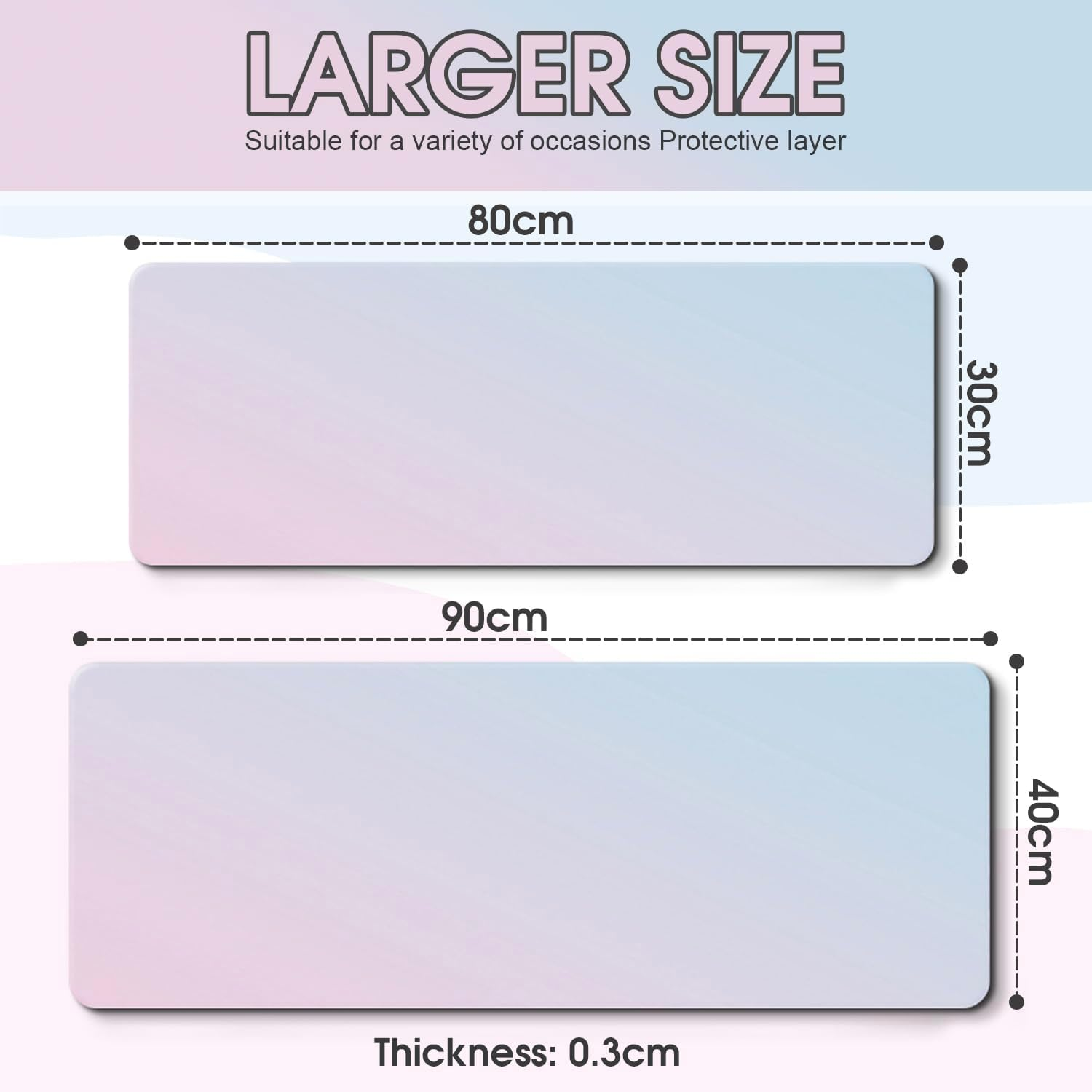 Chamgeco Large Gaming Mouse Pad with Stitched Edges, Desk Mat Desk Pad Mouse Pads with Anti-Slip Rubber Base, Desk Protector Mousepad for Computer Keyboard Laptop Home Office Decor (Color 1, 90*40CM)