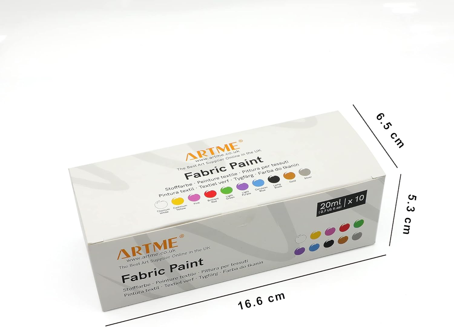 Artme Fabric Paint Set 10 Colours 20Ml X10 - Wash-Safe - 10 Pcs image number 1