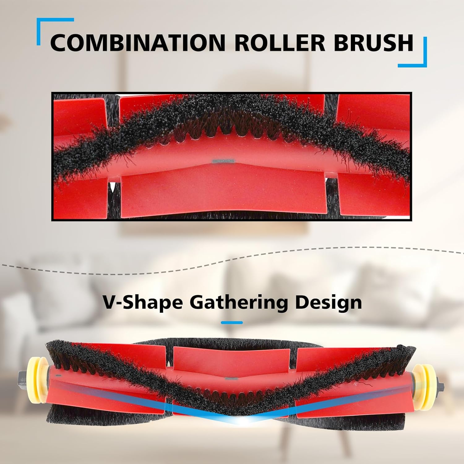 YBVABE Accessories for Roborock S6 Pure, S6 Maxv, S6,S5 MAX,S5,S4 Max,E4,E5,E2 Parts&ndash; 14Pack Replacement Kit, Includes 4 Mop Pads, 2 HEPA Filters, 4 Side Brushes, 1 Roller Brush& 2 Clean Brush image number 5