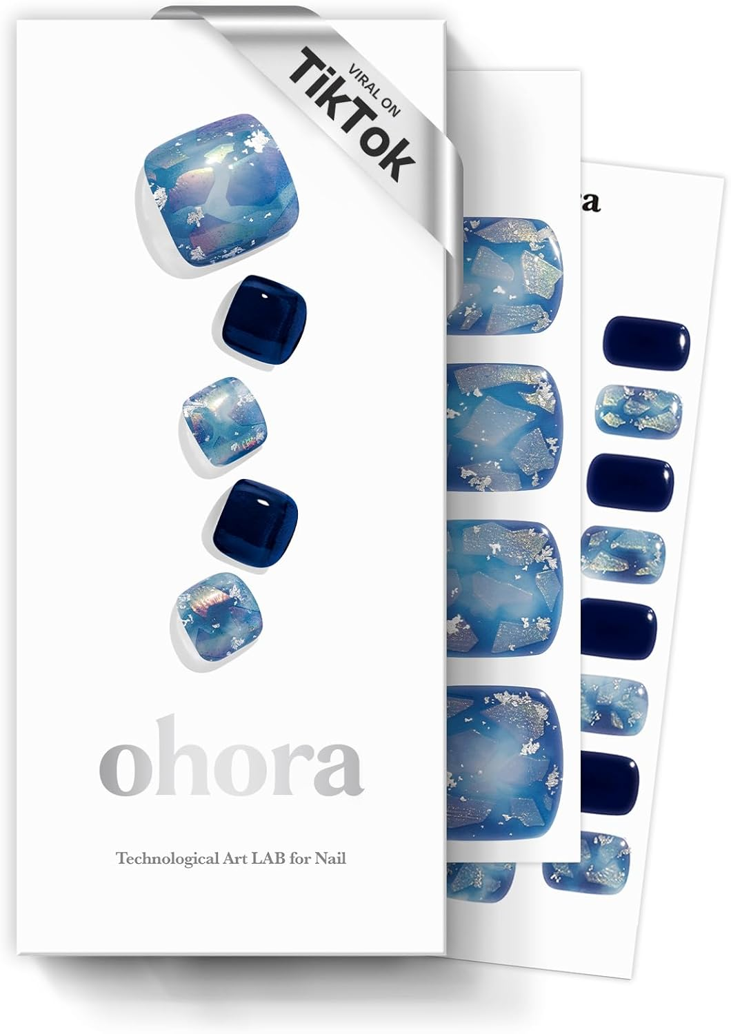 Ohora Semi Cured Gel Nail Strips (P Aube) - Works with Any Lamps, Salon-Quality, Long Lasting, Easy to Apply & Remove - Includes 2 Prep Pads, Nail File & Wooden Stick