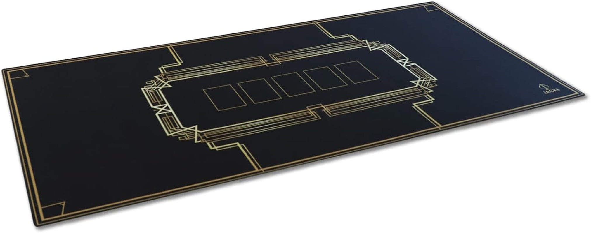 Club Noir Texas Hold'Em Poker Mat | Black Gold, Large 180X90 Cm, Card Spots, Carry Bag, Premium Gaming Essential