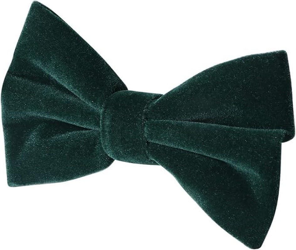 Mens Velvet Bowtie Pretied, Solid Color Formal Adjustable Tuxedo Bow Ties for Wedding Party Prom Various Color