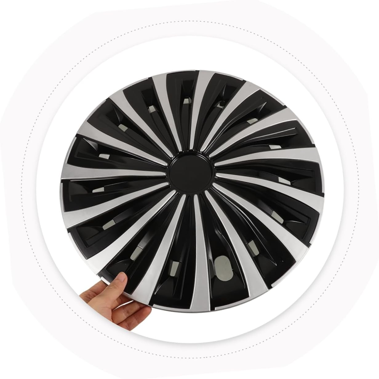 FELTECHELECTR Automotive Wheel Wheel Rim Protector Black Hubcaps Decorative Hub Covers image number 4