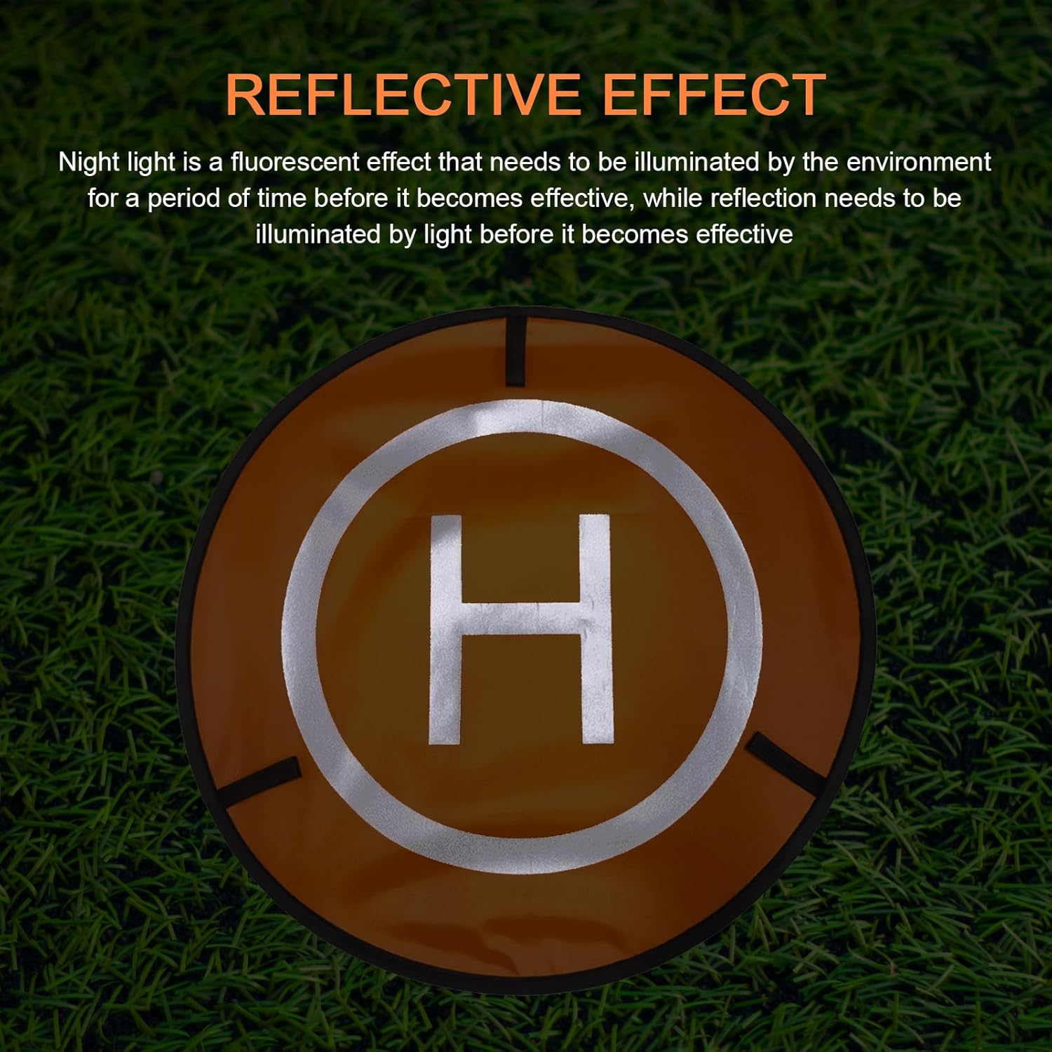 Drone Landing Pad, 22"/55Cm Waterproof Portable Foldable Helipad Helicopter Landig Mat with Pegs, Double Sided Orange/Blue, for RC Drones Helicopter DJI Mavic Mini 2 / Zoom/Air Fly 2 / Phantom/Incl image number 2