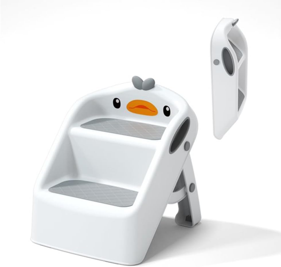 Toddler Step Stool,Folding Bathroom Stool,Potty Training Footstool,Non-Slip Ladder,Cartoon Handwashing Steps,For Bathroom,Sink,Bedroom,Kitchen image number 6