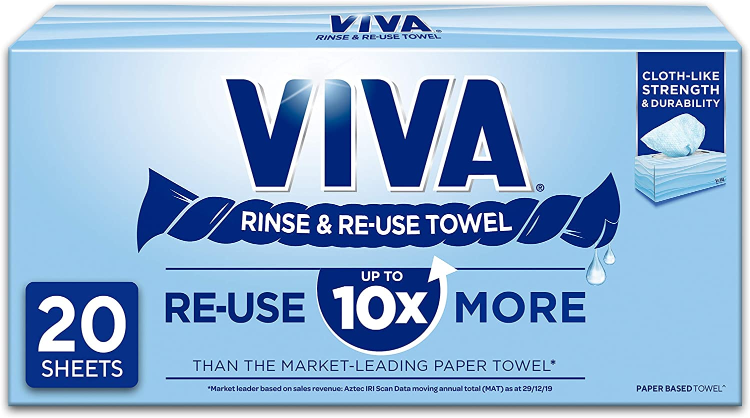 Viva Rinse and Reuse Paper Based Napkins Towel (Pack of 20) image number 2