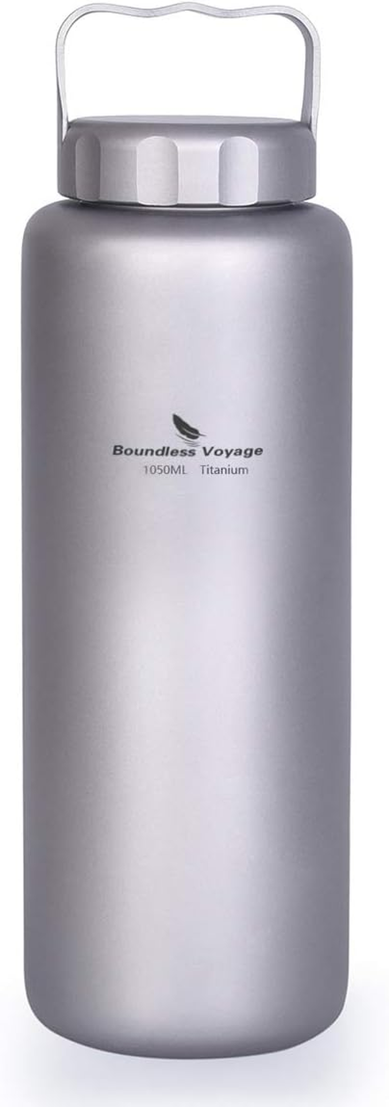 Boundless Voyage Titanium Water Bottle with Handle Big Capacity Wide Mouth Ultralight Leak-Proof Canteen Drinkware for Outdoor Camping Picnic Hiking Cycling Sports 35.5Oz 1050Ml / 20Oz 600Ml