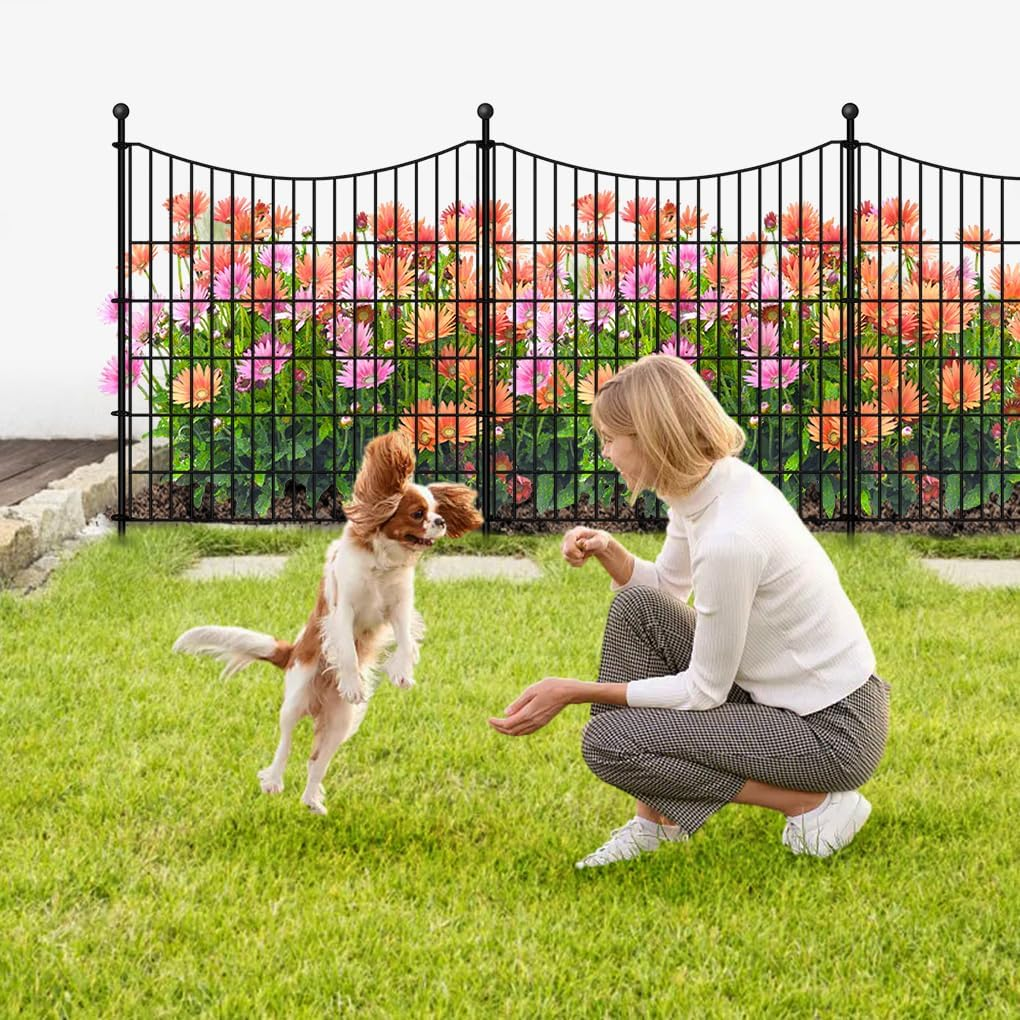 Springup 10 Panels Fence Outdoor No Dig for Yard Decorative Garden Fence Animal Barrier for Dogs Rustproof Metal Wire Garden Edging Fence and Borders Fencing Stakes image number 6