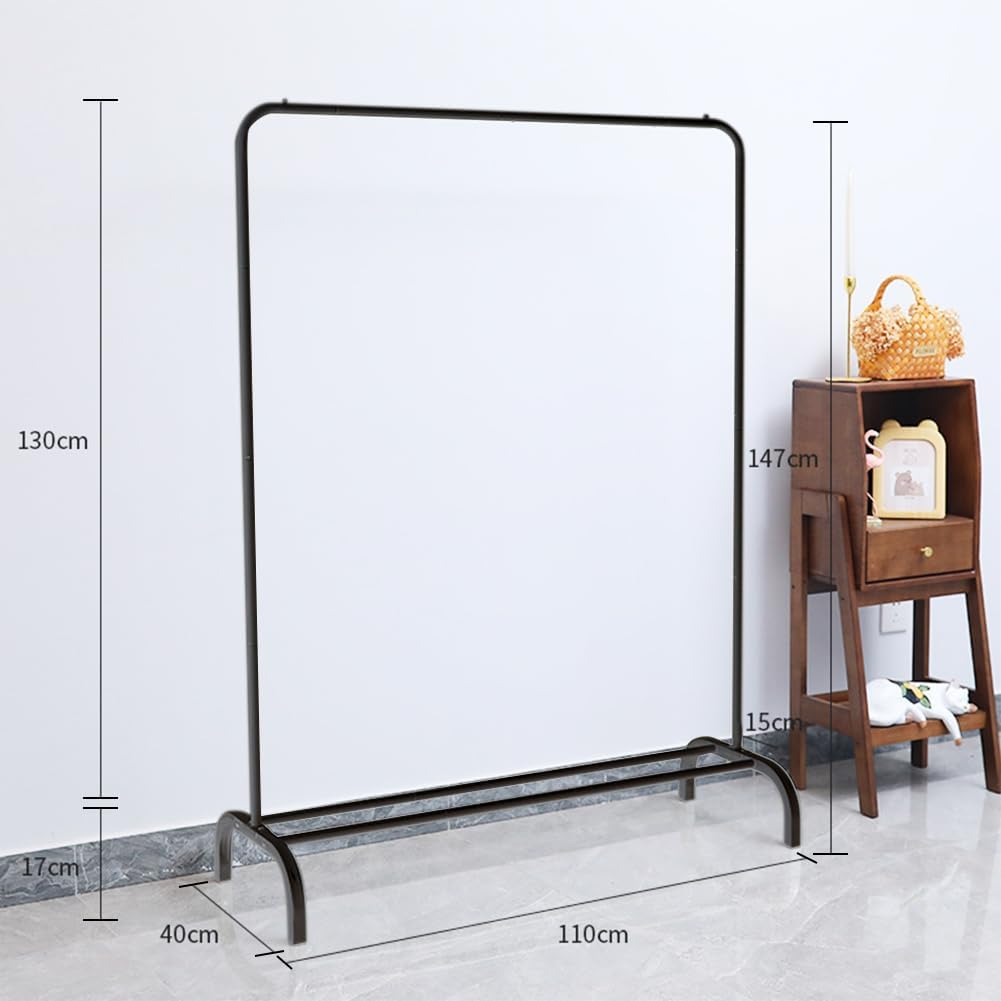 Metal Clothing Rack, Garment Rack for Hanging Clothes Portable Clothes Rack with Bottom Shelf for Hanging Shirts,Jeans and Coats (Black) - White image number 7