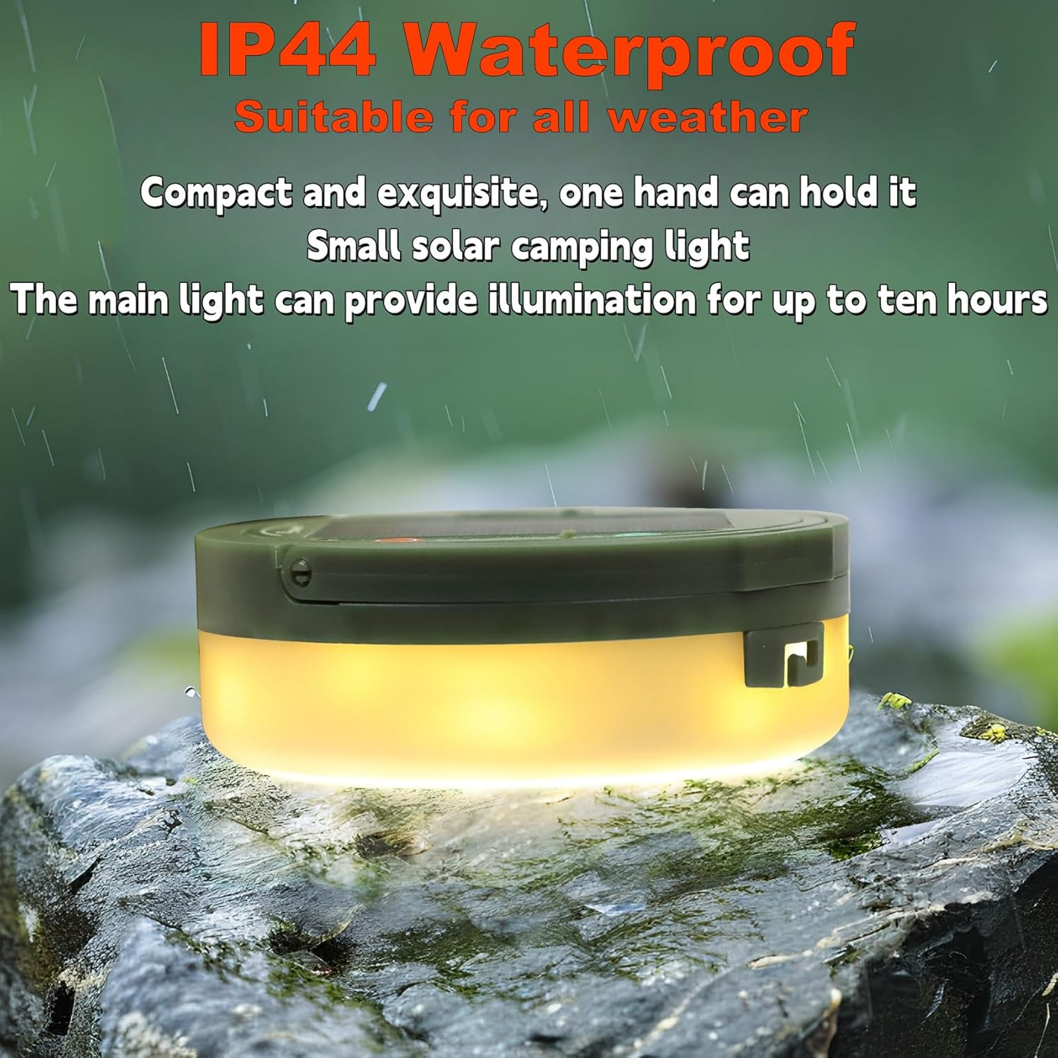 YINCORD Solar Camping String Lights, 4 in 1 Camping Light, Outdoor Lantern Retractable Light 10 Lighting Modes, Solar Powered and USB Charging, Portable Multicolor&Warm White for Decorations image number 3