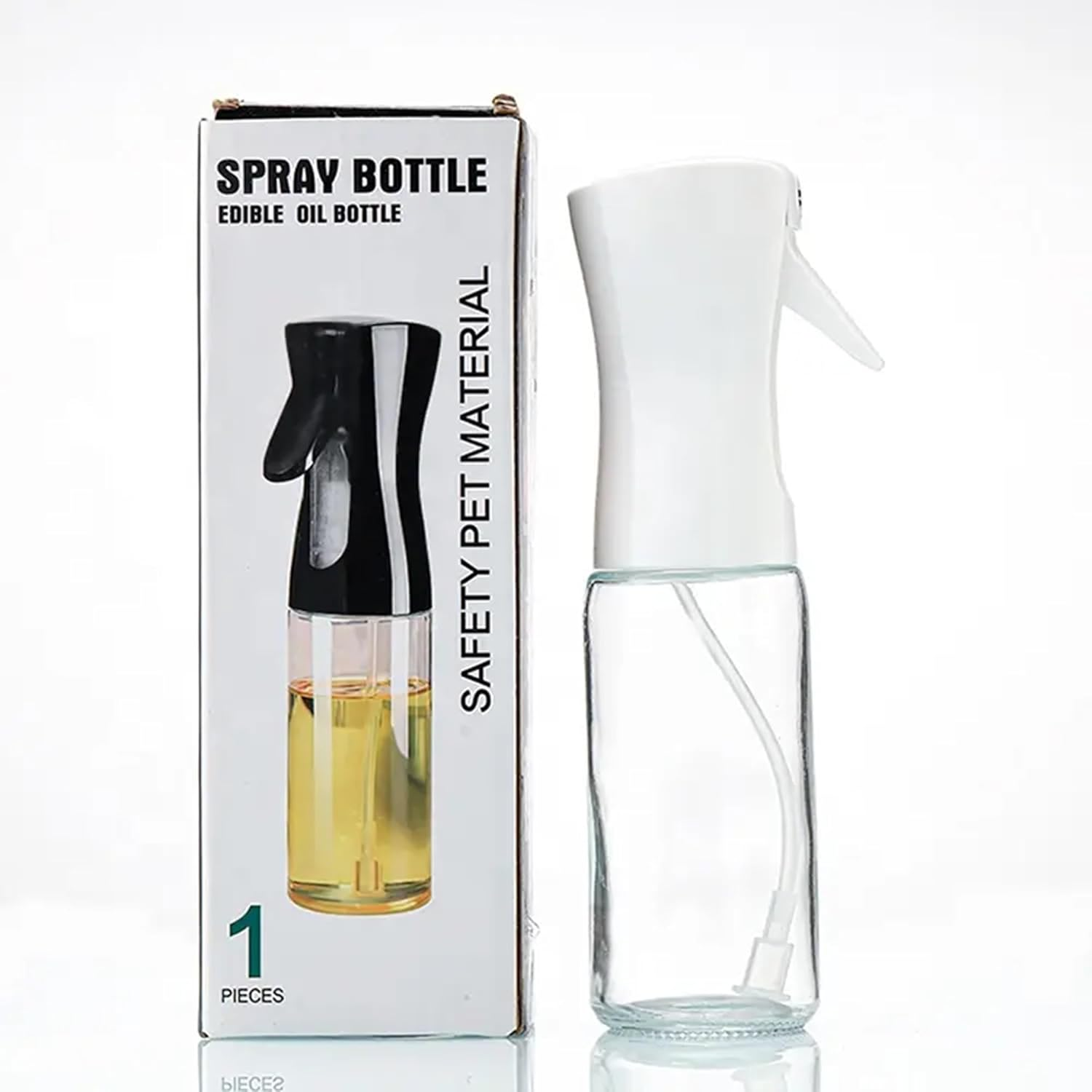 : Sophistik 200Ml Glass Spray Bottle for Kitchen &ndash; Olive Oil & Vinegar Dispenser, Versatile Oil Spray Mister for BBQ, Soy Sauce, Salad &ndash; Available in Black & White (White)