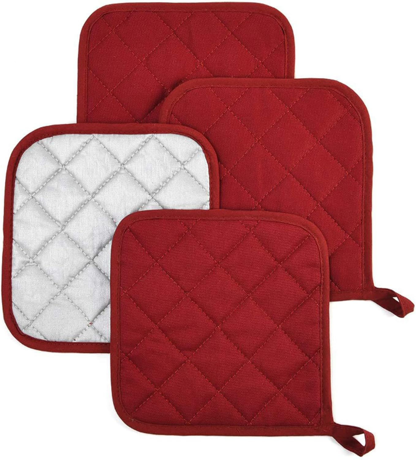 Pot Holders for Kitchen Clearance,Heat Resistant Potholder, Hot Pads, Oven Potholders Bulk, Cloth Pot Holders for Cooking and Baking 4 Pack Green