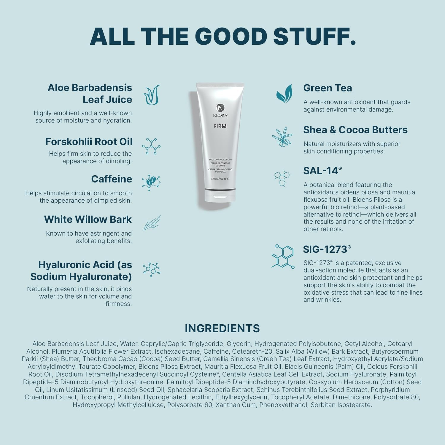 NEORA Firm - Body Contour Cream - with Caffeine, Forskolin & Hyaluronic Acid for Smoother, Firmer-Looking Skin, Helps Reduce Cellulite - 6.7 Fl.Oz. image number 5