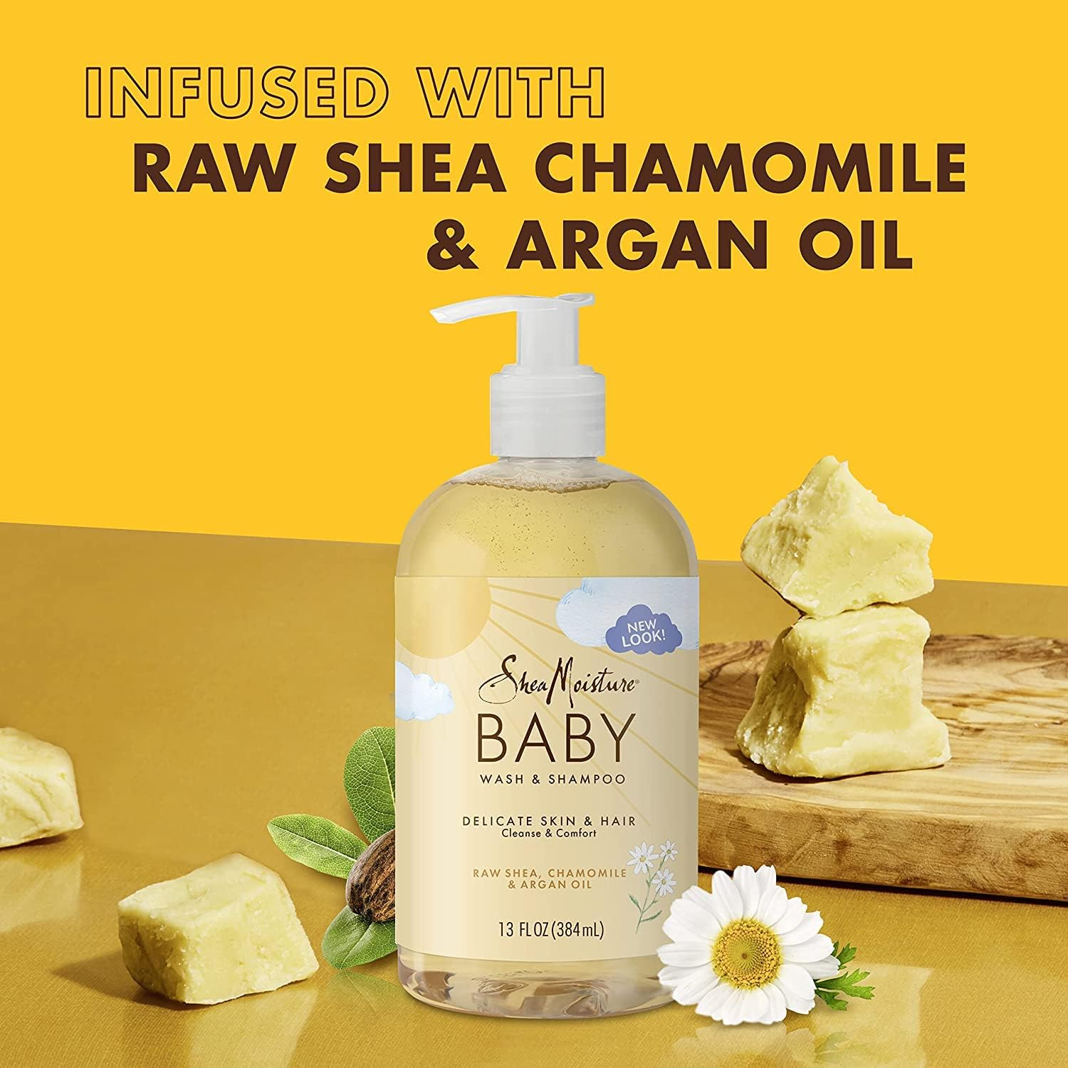 Shea Moisture Baby Shampoo & Wash 13 Ounce Chamomile & Argan Oil (384Ml) (6 Pack) image number 6