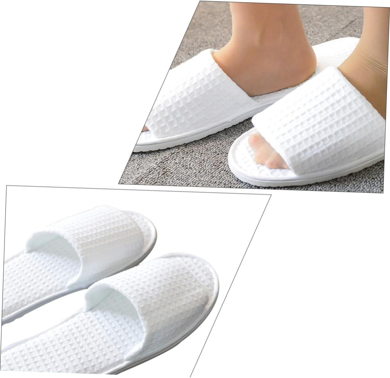 NULYLU 3Pairs Portable Non- Reusable Slippers for Hotel and Beauty Salon Travel-Friendly Thicken Slippers of Lightweight and Easy to Carry image number 4