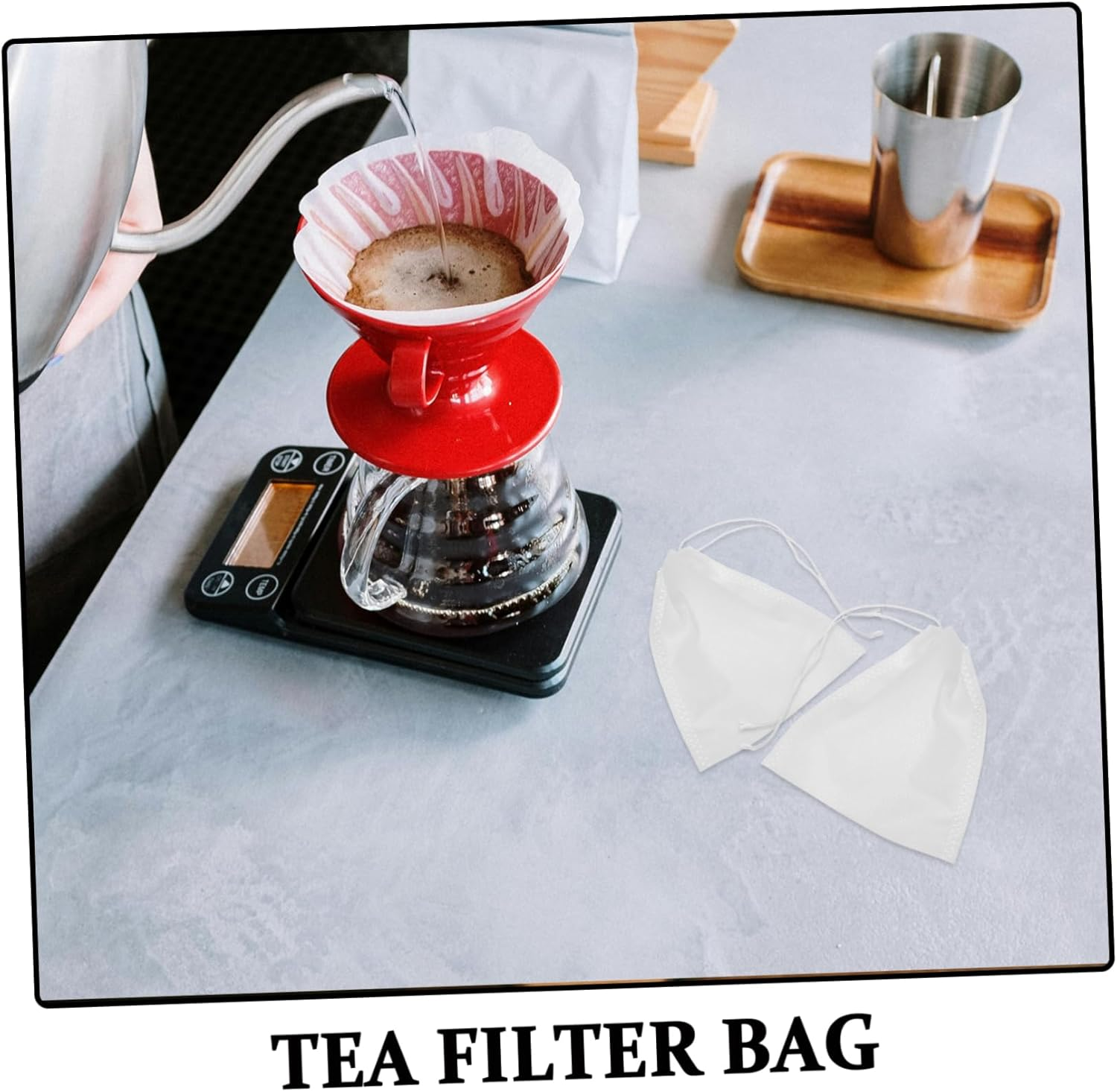 100Pcs Tea Bath Bag Loose Leaf Infuser Reusable Drawstring Sachet for Spa Bath Soak DIY Tea Filter Pouches image number 6