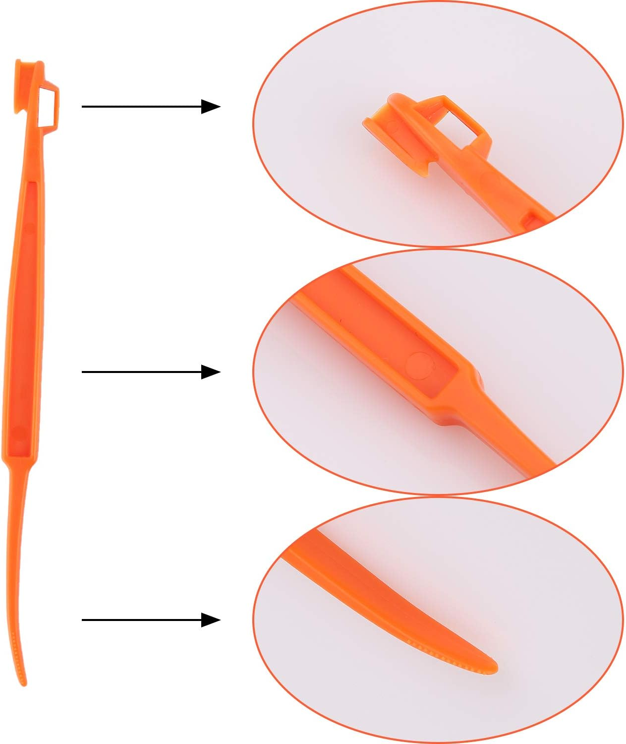 LUTER 6+2Pcs Orange Peeler Citrus Remover Plastic Slicer Cutter Easy Fruit Opener Kitchen Gadget for Orange, Avacados image number 3