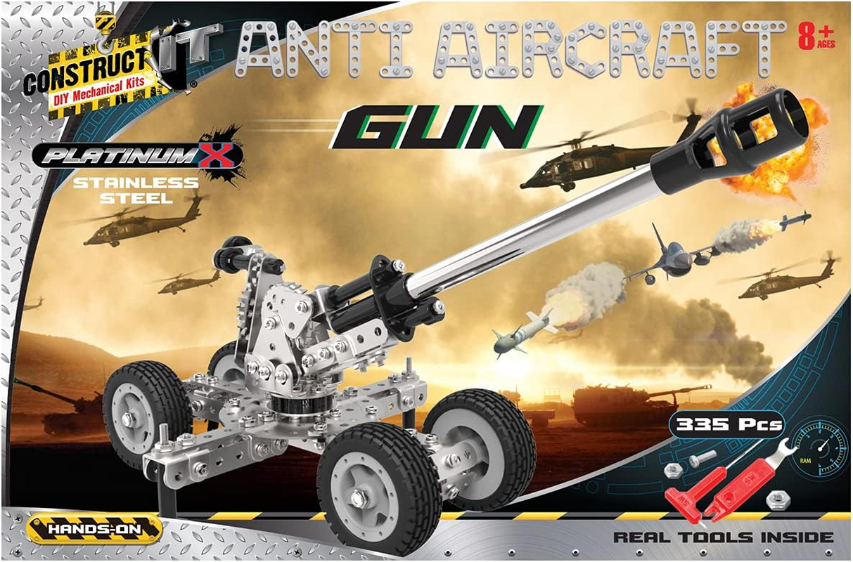 Construct IT Platinum X Military anti Aircraft - Military Equipment Construction Set - STEM Education Toys for 8+ Year Olds - Build Your Own Anti-Aircraft image number 1